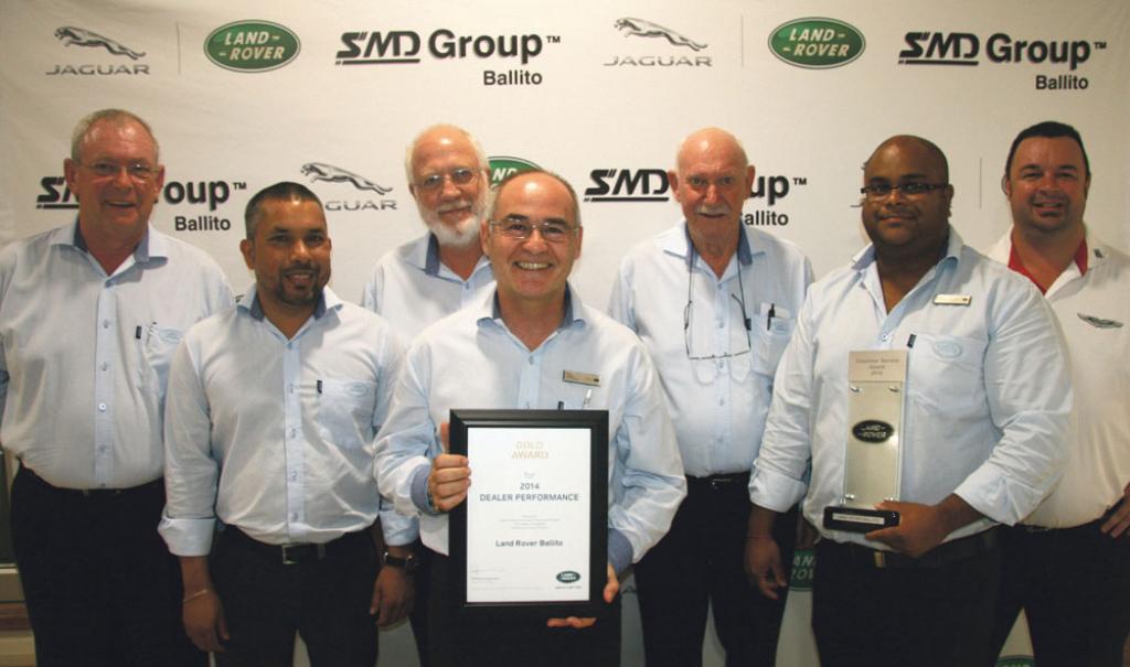 smd groups land rover ballito dealership won dealer performance of the year and the customer service award for 2014 some of the team who made it possible are seen here from left to right dealer principle ivan hartley sadek rob sales manager dave warren laveen and walter