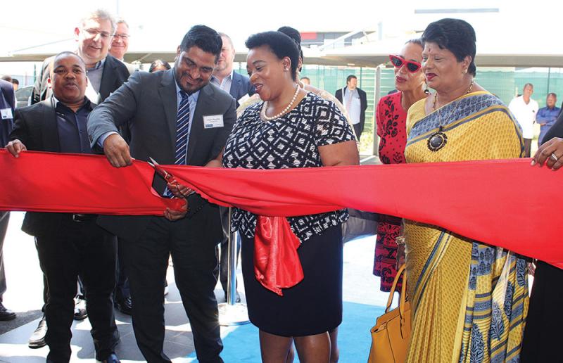 logan moodley conlog ceo andkzn acting premier and kzn mec for department of economic development tourism and environmental affairs ms dube ncube